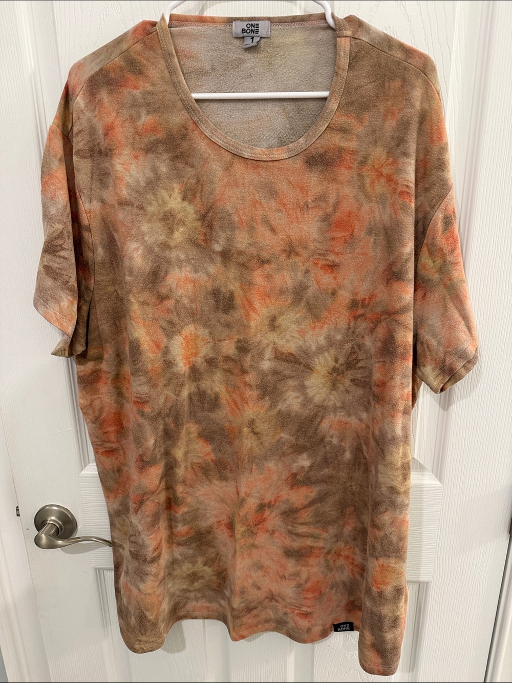One Bone - Brown Orange Tie-Dye- XXL Men’s Short Sleeve Shirt